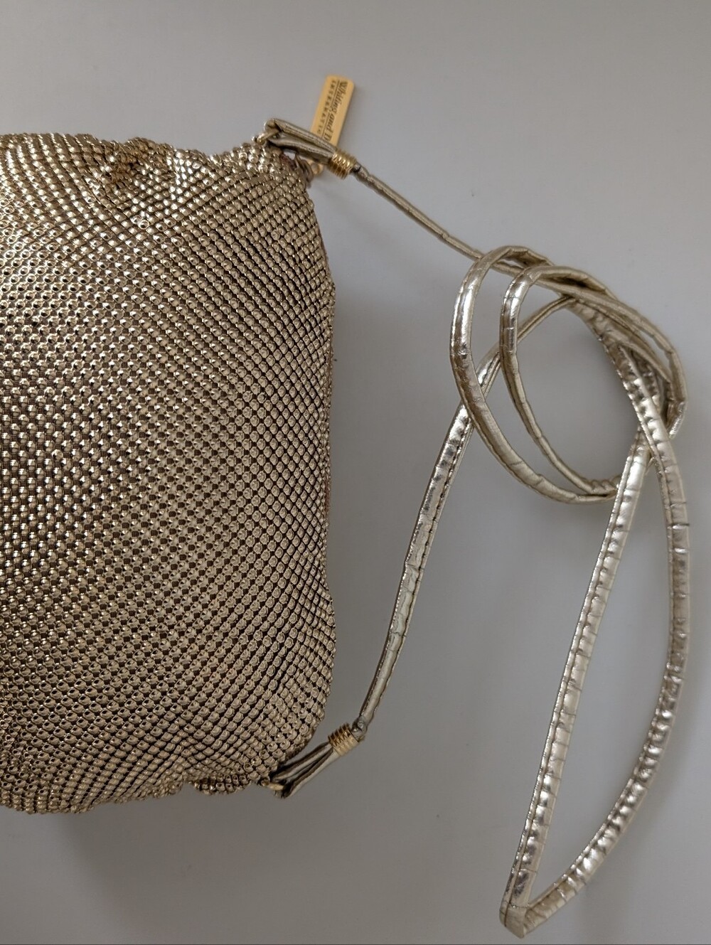 Vintage 80s Whiting & Davis Gold Mesh Evening Bag - Picture 6 of 7